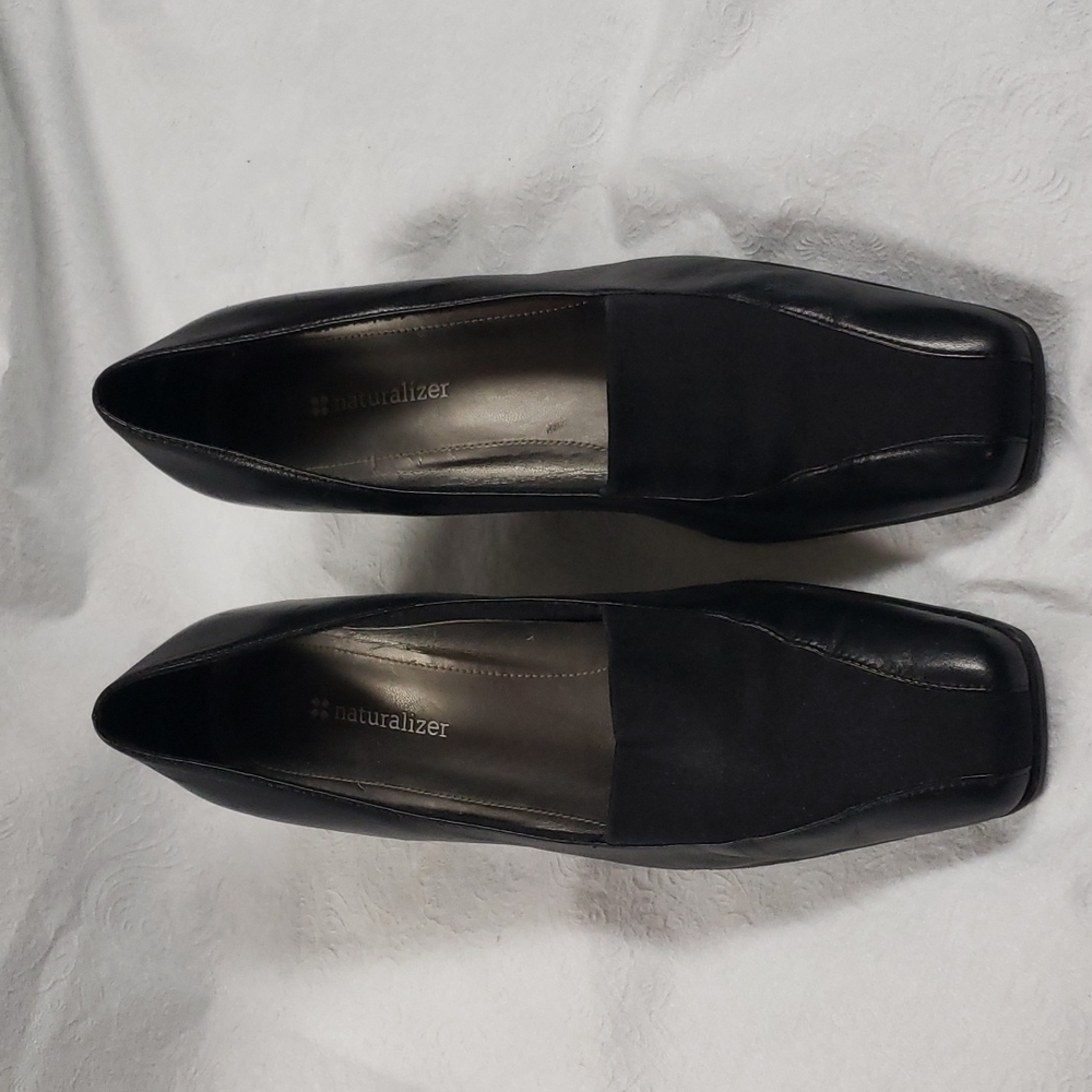 Naturalizer Patsy Black Leather Square Toe Block … - image 2